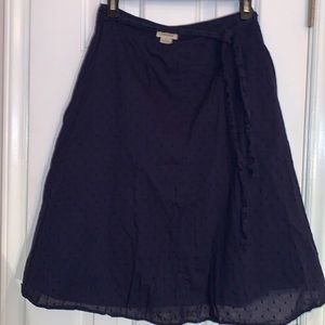 St. John’s Bay Swiss Dot Skirt 100% Cotton, fully Lined with front fabric belt